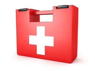 First Aids Medical Kit Box on white background