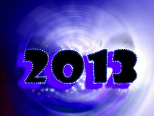 Naklejka na ściany i meble 2013 new year in blue swirl with stars