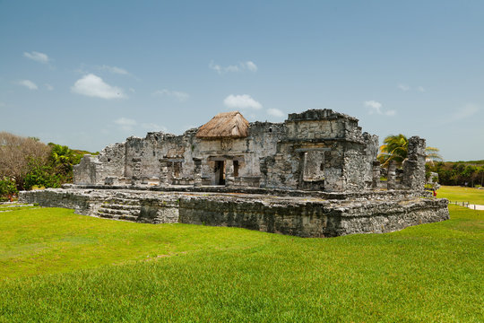 Temple of the Descending God in Tulum Mayan Ruins