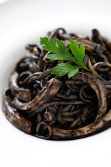 squid ink pasta, black pasta
