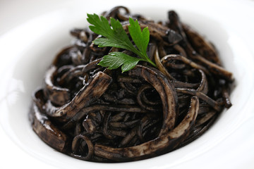 squid ink pasta, black pasta