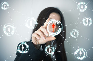 Social network on futuristic screen