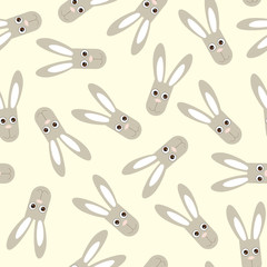 seamless gentle background from naive drawn rabbit