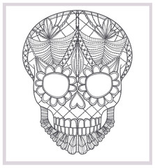 Abstract skull lace ornament.