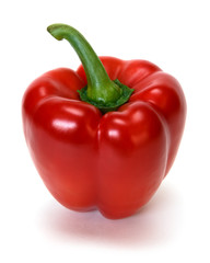 red pepper over white background