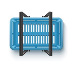 blue basket on the white background