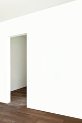 modern interior, empty apartment,  wall white