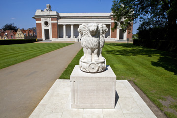 India in Flanders Fields Monument and the Menin Gate in Ypres