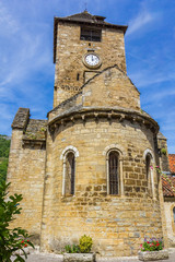 Fototapeta na wymiar Autoire Kościół piękna wieś z Francji