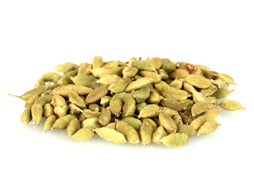 green cardamom isolated on white close-up