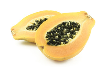 Two halves of papaya