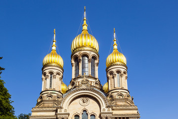 Fototapeta na wymiar Rosyjski prawosławna kaplica Wiesbaden, Niemcy