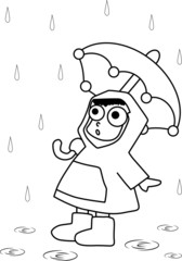 Among children umbrella rain vactor