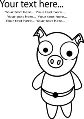 Fototapeta premium Pig vector paint by illustrator