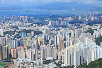 Fototapeta na wymiar Hong Kong zatłoczone budynek