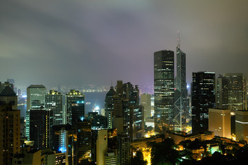 Obraz premium Hong Kong city at night