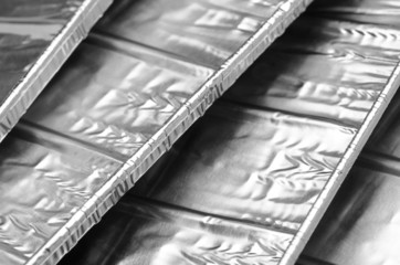 close up of aluminum foil food container tray