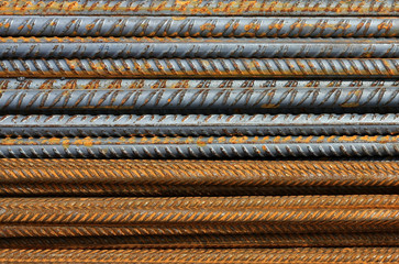 Metal Texture Pattern of Rusty Rebars - 44188153