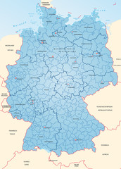 Deutschland mit Landkreisen und Hauptstädten