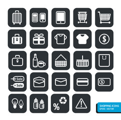 Shopping icons set. Vector design.