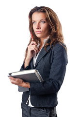 Businesswoman isolated on the white