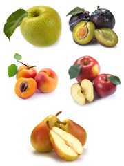 fruit set with water drops