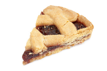 fruit tart on white background