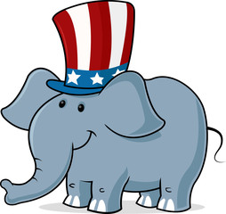 elephant wearing uncle s sam hat