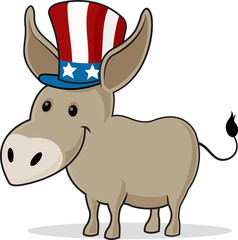vector image of donkey wearing a uncles sam hat