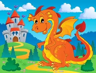 Peel and stick wall murals Castle Dragon theme image 9