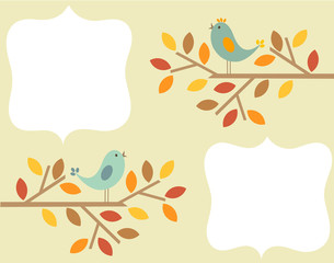 Autumn birds frame