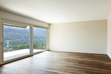 Fototapeta premium modern interior, wide empty apartment with windows
