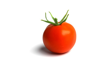 red tomato on white