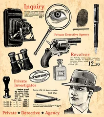 Photo sur Plexiglas Poster vintage Le détective privé