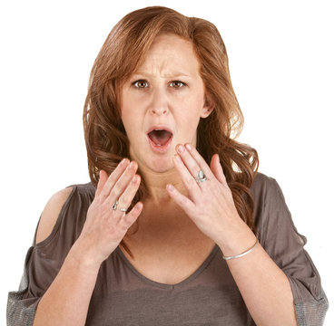Frightend European Woman