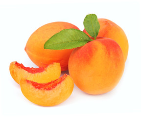 peach fruit and segments of peach
