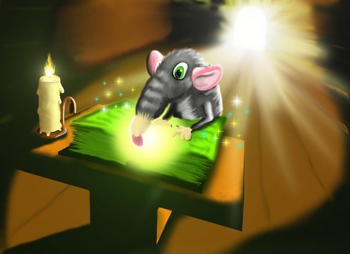 Fototapeta Sweety illustration rat do magic