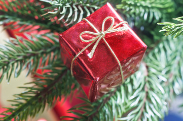 Christmas Gift Box on Tree