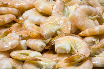 Close up boiled shrimp