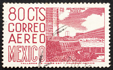 Postage stamp Mexico 1952 Mexico City University Stadium