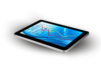 Tablet screen with graph  Vector