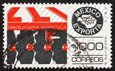 Postage stamp Mexico 1988 Agricultural Machinery, Mexican Export