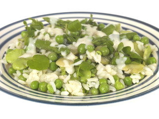 Pea Broad Bean and Asparagus Risotto