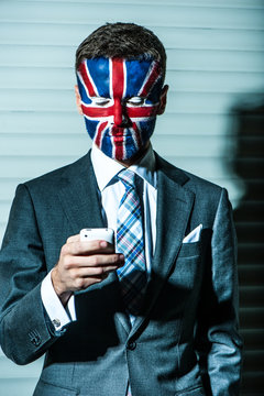 Stylish young man with emblem of Great Britain.