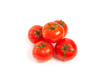 Bunch of tomatoes isolated on white
