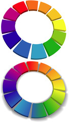 Color wheel set 3D wheels colors choice