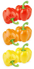 Set of colorful sweet peppers