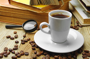 Coffee and old books