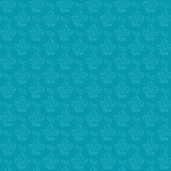 Blue Flower Silhouette Seamless Pattern