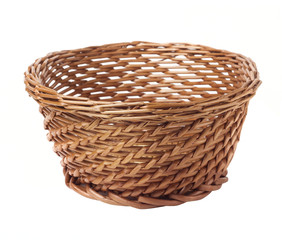 wicker basket isolated on white background